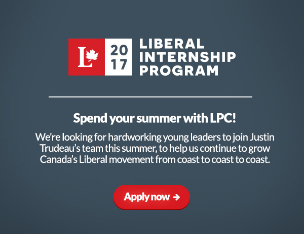 Spend your summer with LPC! We're looking for hardworking young leaders to join Justin Trudeau's team this summer, to help us continue to grow Canada's Liberal movement from coast to coast to coast. Apply now ➜ 