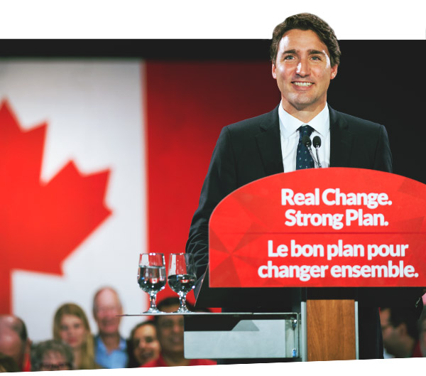 « Grâce à votre aide, nous pourrons continuer à réaliser le vrai changement au Canada pendant de nombreuses années. »

- Justin Trudeau